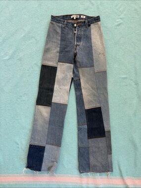 RE/DONE Patchwork Blue Denim Jeans 24